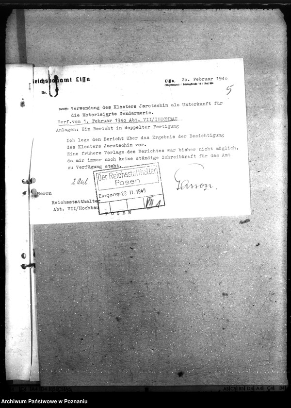 Obraz 9 z jednostki "Gendarmerie - Schule in Kobylin mit Gendarmerie - Abteilung mot. in Jarotschin überholt"