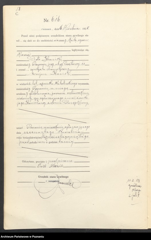 Obraz 20 z jednostki "Księga miejscowa zgonów tom II [Rejestr główny zgonów]"