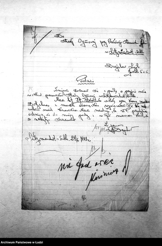 Obraz 6 z jednostki "[Podania o przyjęcie do Straży Pożarnej]"