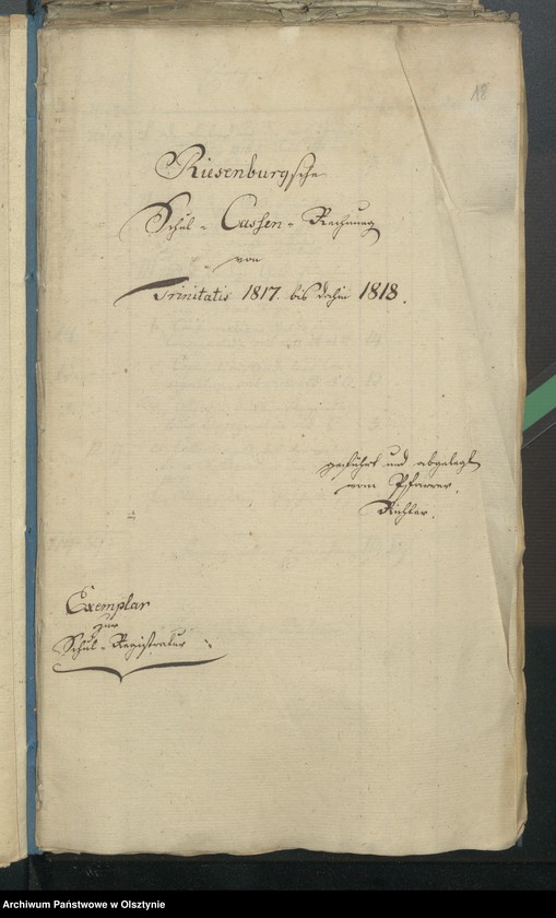 image.from.unit.number "Riesenburgschen Schul-Cassen- Rechnung"