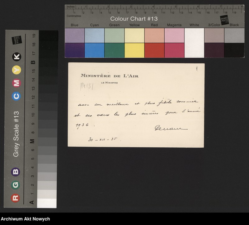 image.from.unit.number "Denain Viktor, generał, minister lotnictwa.  Życzenia nowaroczne."