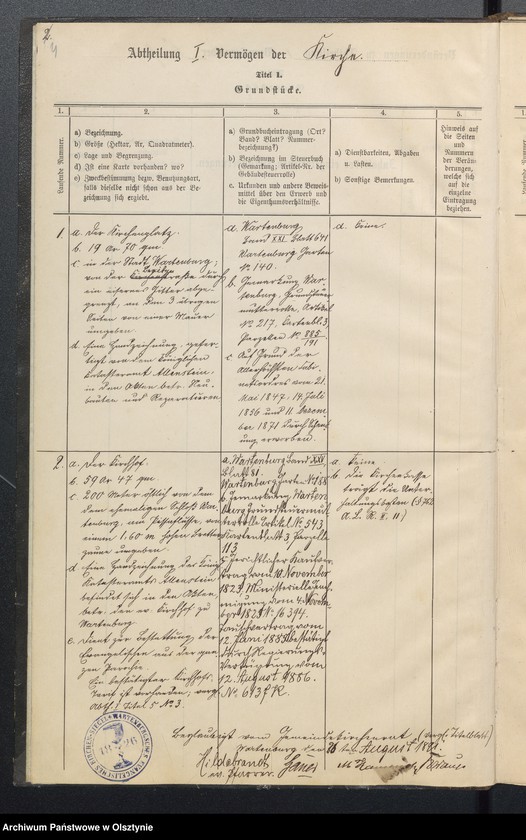 image.from.unit.number "Lagerbuch der evangelischen Kirchengemeinde Wartenburg"