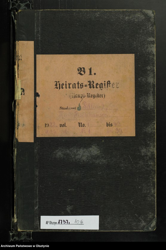 image.from.unit.number "Heiraths-Haupt-Register Nr 1 - 42 i 1 - 29"