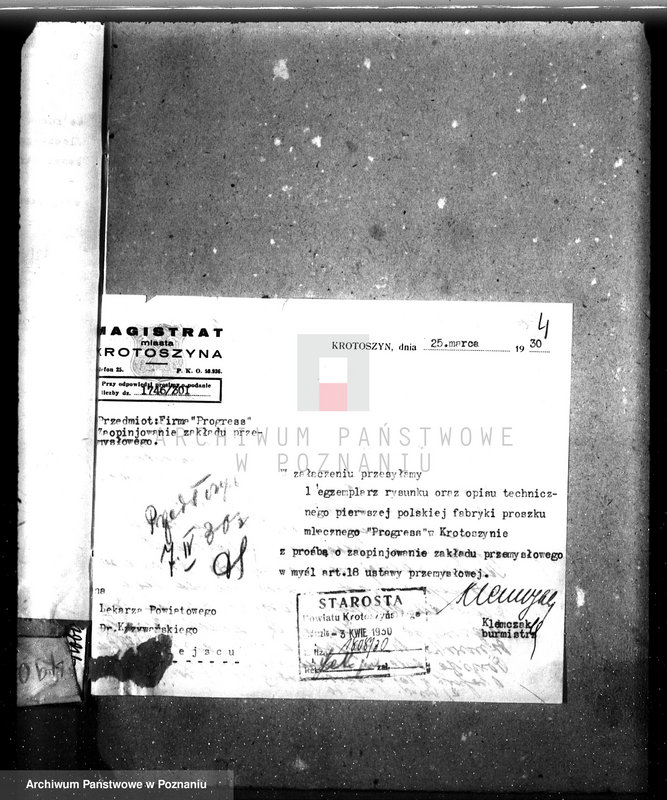 Obraz 8 z jednostki "Zatwierdzenie projektu przemysłowego urządzenia fabryki proszku mlecznego Firmy "Progres" w Krotoszynie"