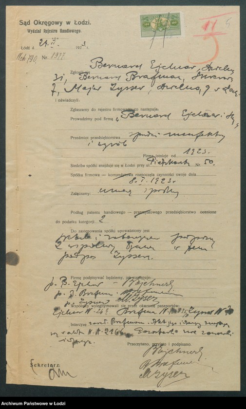 Obraz 7 z jednostki "Bernard Ejchner i S-ka – sprzedaż i wyrób manufaktury"