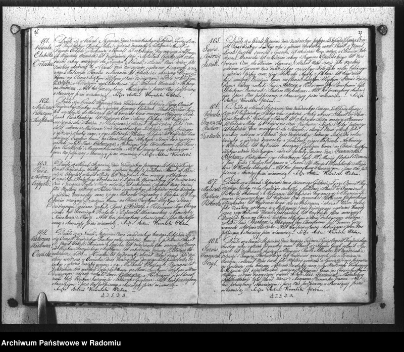 Obraz 16 z jednostki "Dupplikat Aktów Religiyno- Cywilnych Urodzenia, Zaślubienia i Zeyścia parafii Kowali Stępociny Roku 1836"