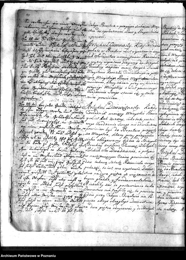 Obraz 14 z jednostki "C. Władze miejskie Poznania zatwierdzają cechowi cieśli poznańskich artykuły statutowe."