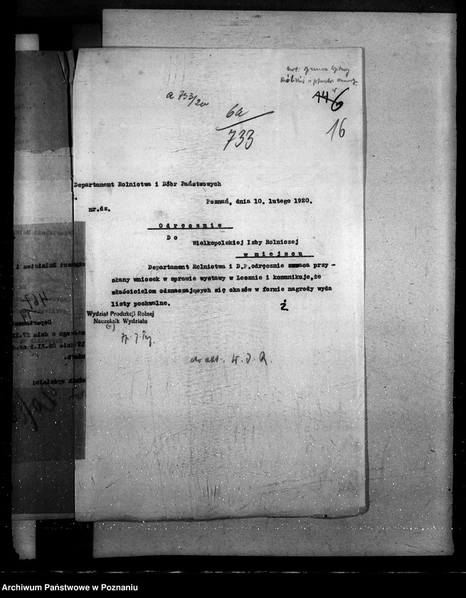 Obraz 20 z jednostki "Sprawy szczegółowo-administracyjne Wielkopolska Izba Rolnicza"