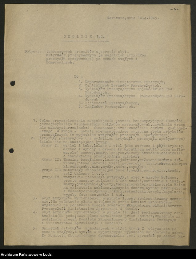 Obraz 5 z jednostki "Ministerstwo Przemysłu i Handlu; instrukcje i okólniki"