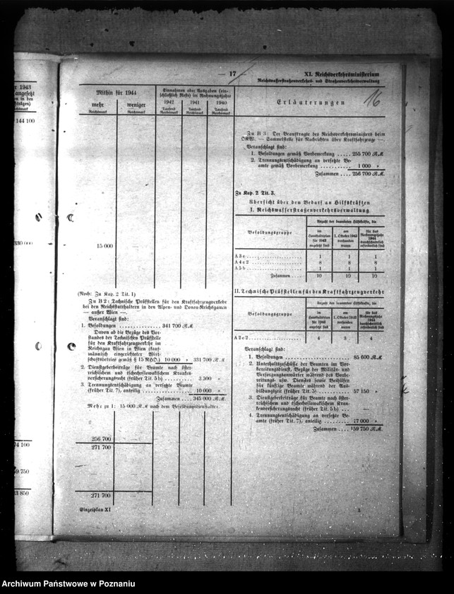 Obraz 20 z jednostki "Haushalt des Reichsverkehrsministeriums für des Rechnungsjahr 1944"