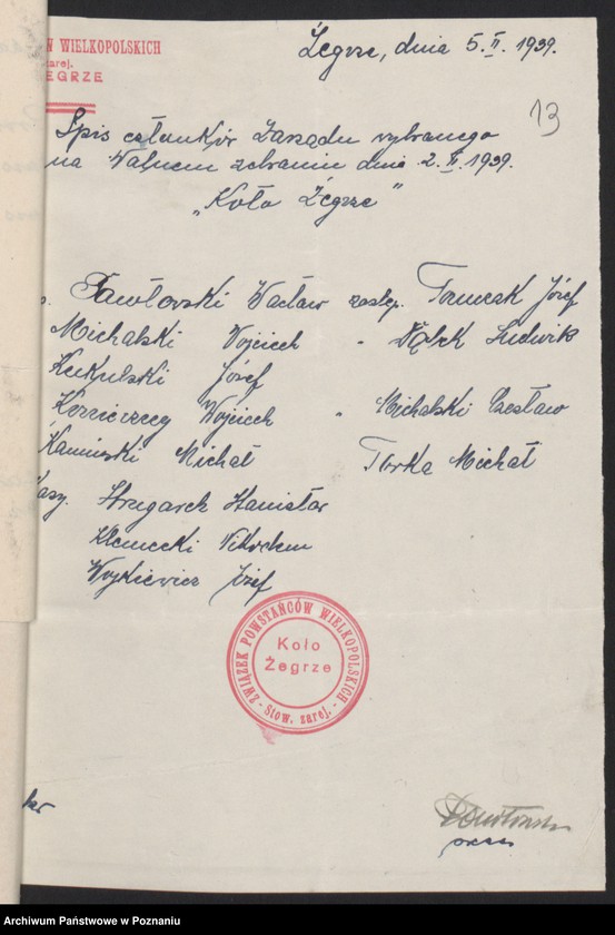 Obraz 15 z jednostki "Żegrze, powiat Poznań - akta koła."