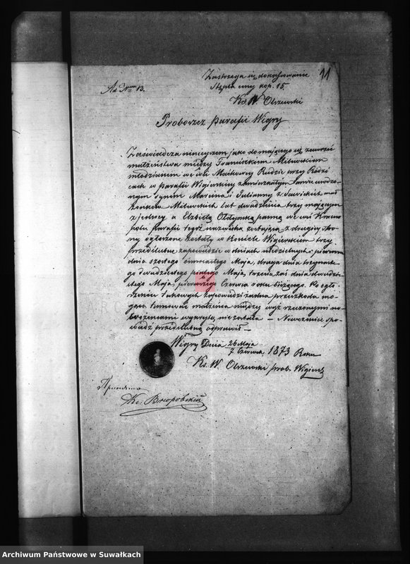 Obraz 15 z jednostki "Dokumenty k Aktam brakosočestavšich Krasnopolskago Prichoda za 1873 god."