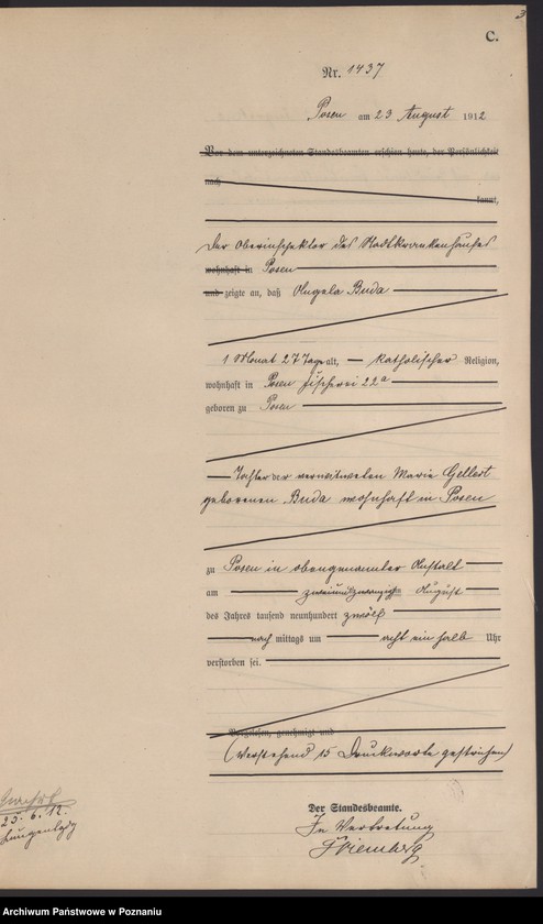 Obraz 5 z jednostki "Księga miejscowa zgonów tom IV [Rejestr główny zgonów]"