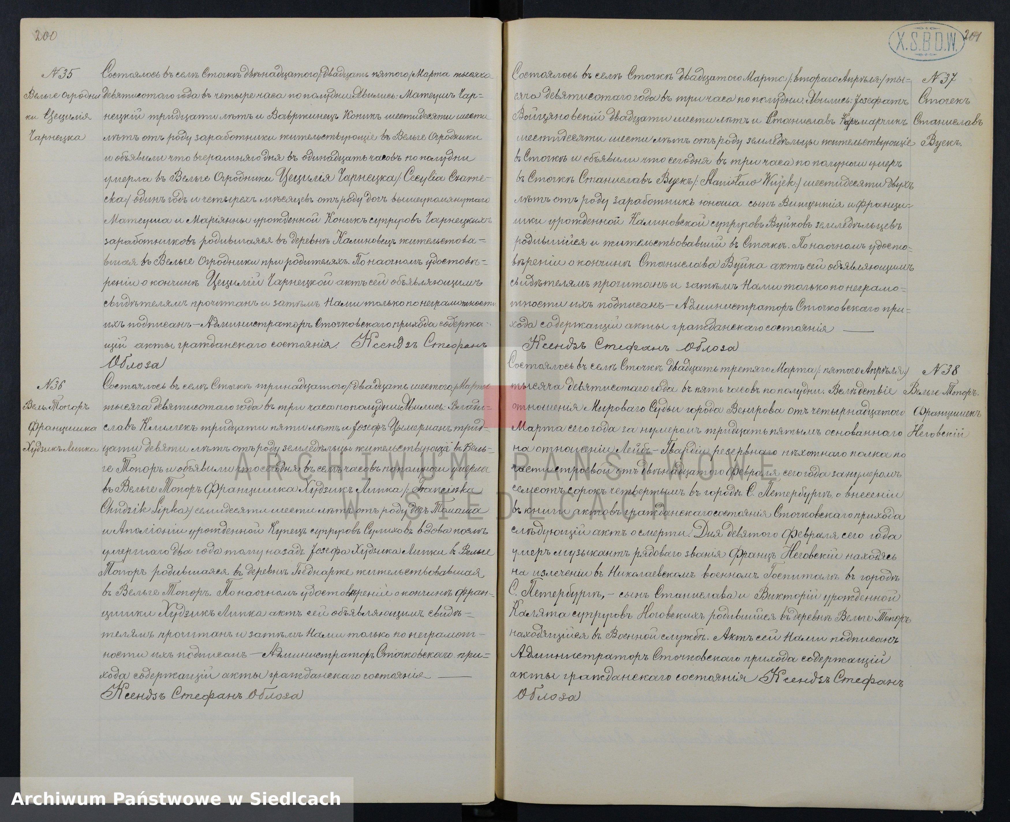 Skan z jednostki: [...]akt[a] urodzonych, zaślubionych i zmarłych