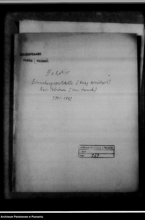 image.from.unit.number "Einziehungsprotokolle [ksiąg kościelnych] Kreis Schrimm [powiat śremski]"