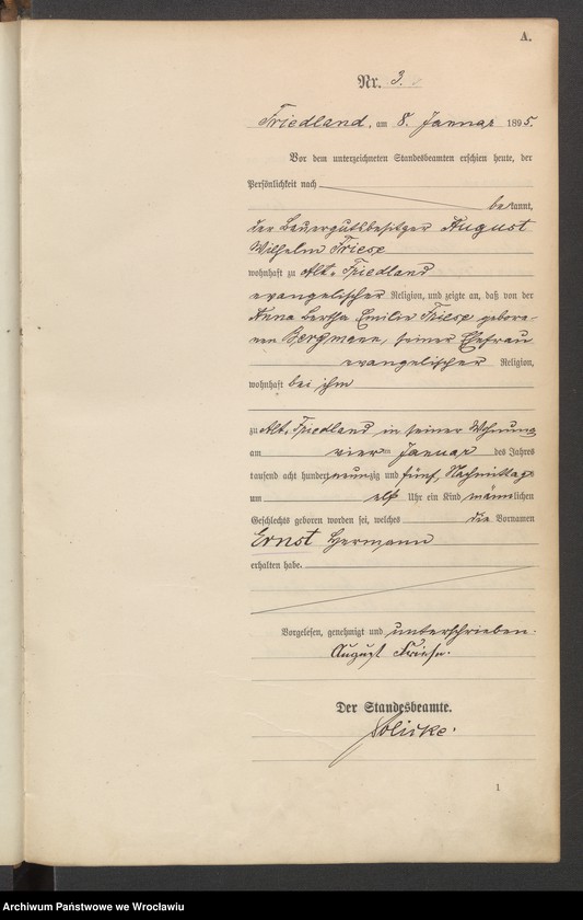 image.from.unit.number "Księga urodzeń USC Mieroszów (Friedland) 1895"