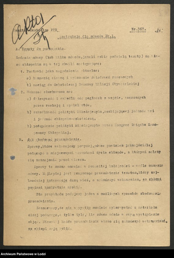 Obraz 6 z jednostki "Instrukcje, okólniki i szyfrogramy Komitetu Centralnego"