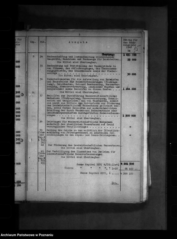 Obraz 19 z jednostki "Reichsdomänenverwaltung. Reichsbodenfonds. Reichswasserwirtschaftsverwaltung. Landeskulturverwaltung"