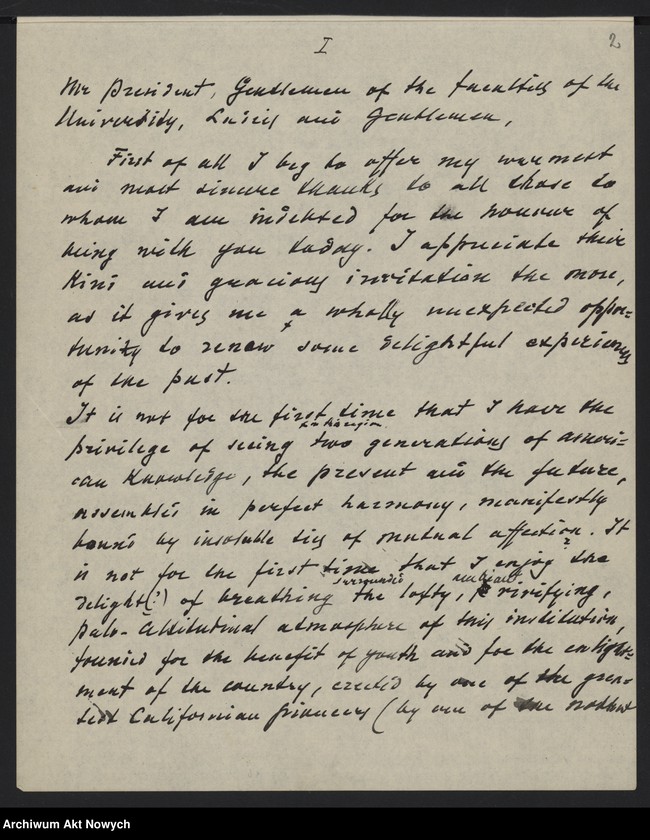 image.from.unit.number "Przemówienie do profesorów i studentów Stanford University w Kalifornii; listy E. C. Robinson
