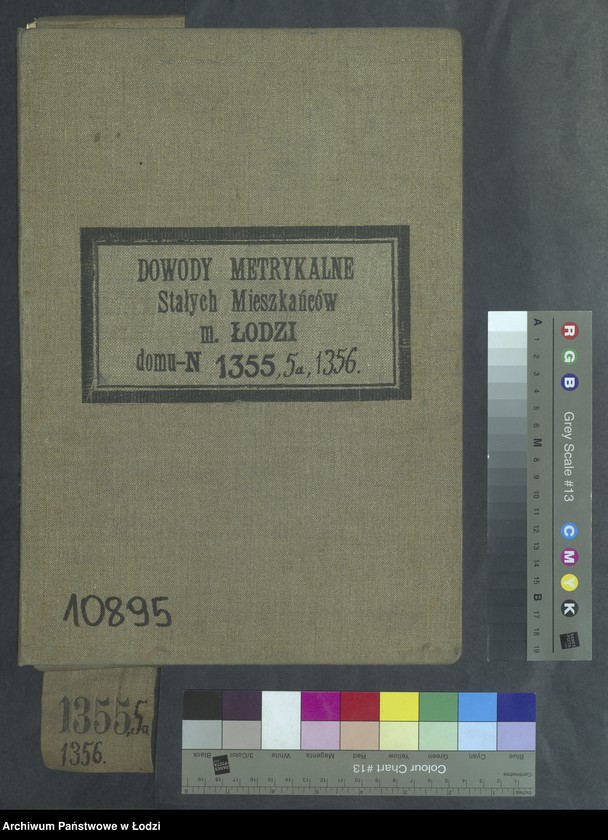 Obraz 2 z jednostki "Dowody metrykalne stałych mieszkańców m. Łodzi nr domu 1355-1356"