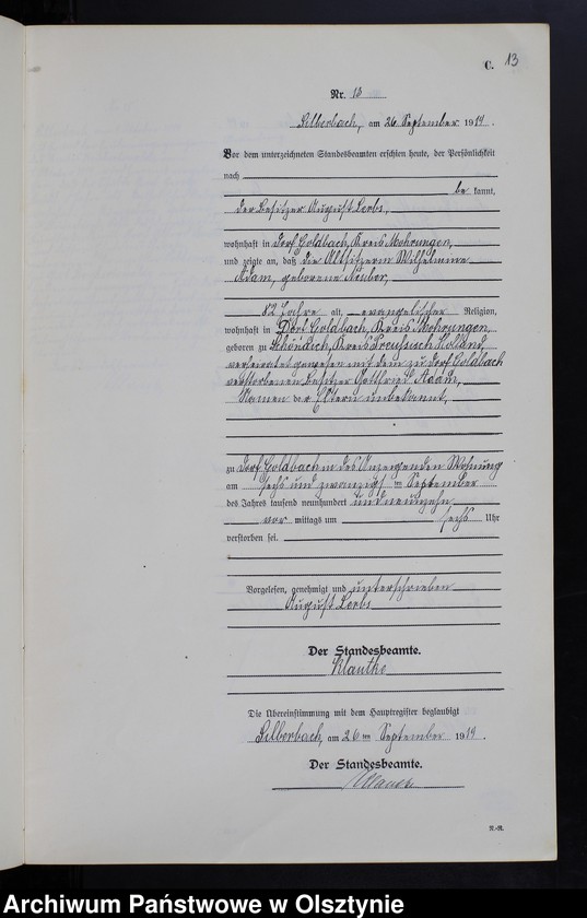 image.from.unit.number "Sterbe-Neben-Register Nr 1 - 26"