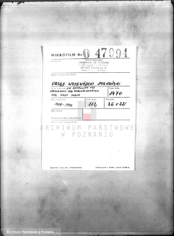 Obraz 2 z jednostki "Die Austellung und Versongung der Kommunalbeamten der Stadt Sarne"