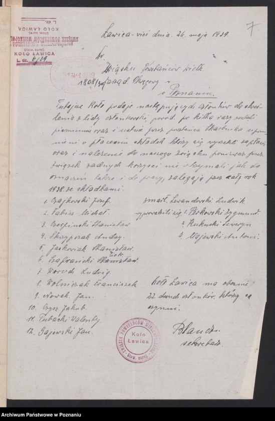 Obraz 10 z jednostki "Ławica wieś, powiat Poznań - akta koła."