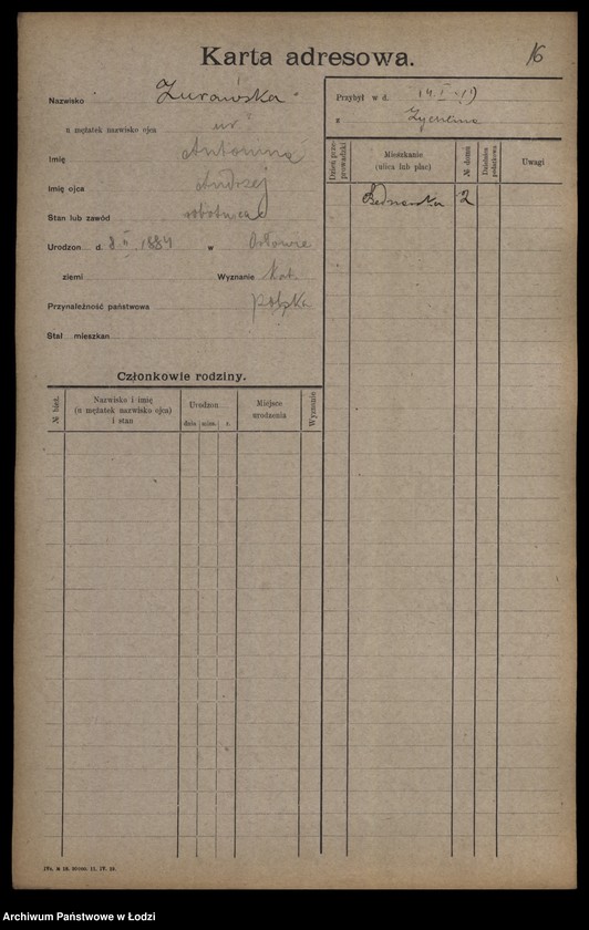 image.from.unit.number "[Spis ludności Łodzi] Żórawiak - Zybrand"