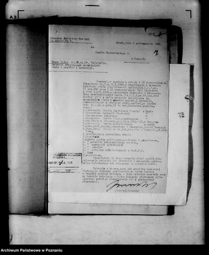 Obraz 10 z jednostki "Protokoły z zebrań periodycznych I instancji /naczelników władz i urzędów niezespolonych z terenu poszczególnych powiatów omawiające ogólną sytuację polityczną i społeczno-gospodarczą"