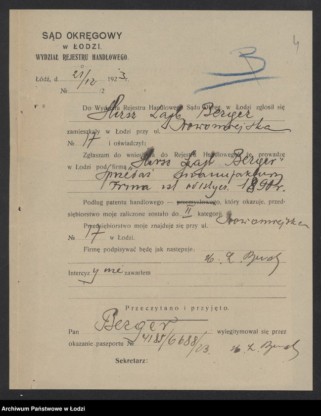 Obraz 6 z jednostki "Hersz Lajb Berger – sprzedaż manufaktury"