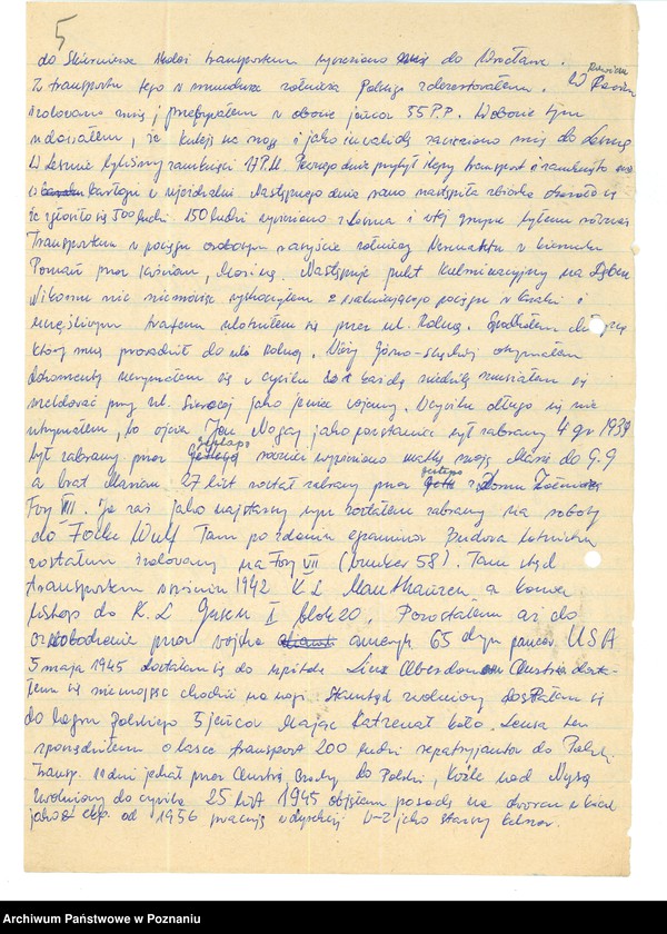 Obraz 17 z jednostki "Relacje i wspomnienia dotyczące powstania wielkopolskiego: 1. Poznań, część lll /autorzy relacji - N/."