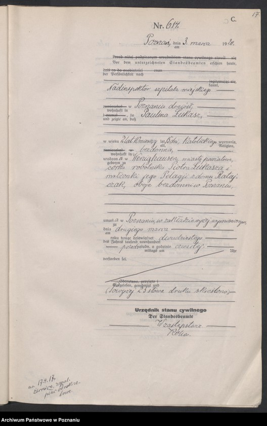 Obraz 19 z jednostki "Księga miejscowa zgonów tom II [Rejestr główny zgonów]"