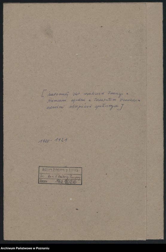 Obraz 2 z jednostki "[Materiały dotyczące rozliczeń Francji z Niemcami zgodnie z Traktatem Wersalskim odnośnie ubezpieczeń społecznych]"