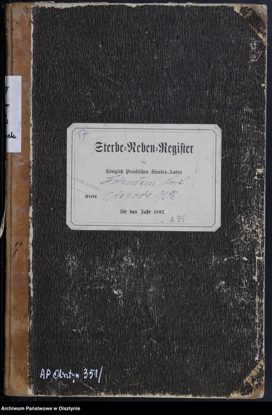 image.from.unit.number "Sterbe-Neben-Register Nr 1 - 71"