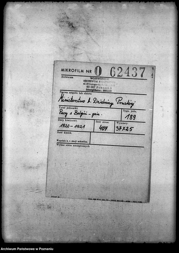 Obraz 2 z jednostki "Pasy z Belgii - gen."