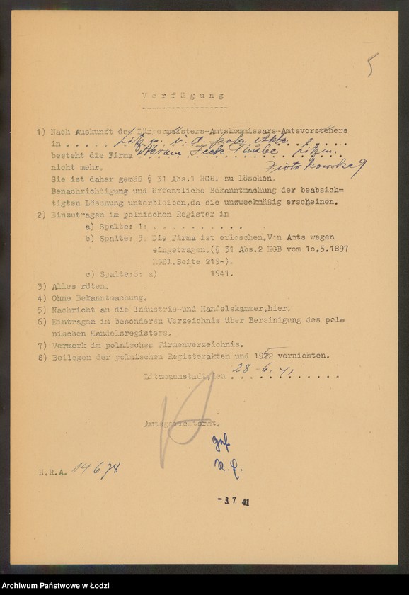 Obraz 7 z jednostki "Abram Ieck Tauba – drobna sprzedaż kołder"