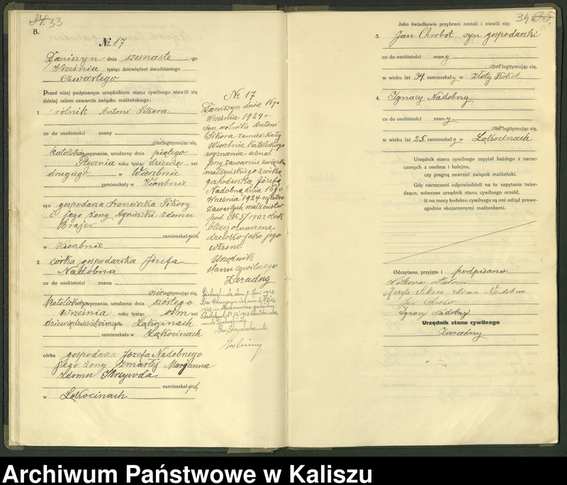 Obraz 20 z jednostki "[Księga małżeństw]"