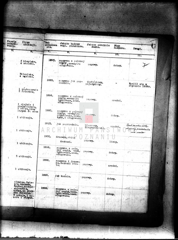 Obraz 11 z jednostki "Księga inwentaryzacyjna zabudowań na majątku państwowym Kopanina powiat wągrowiecki /opisy budynków/"