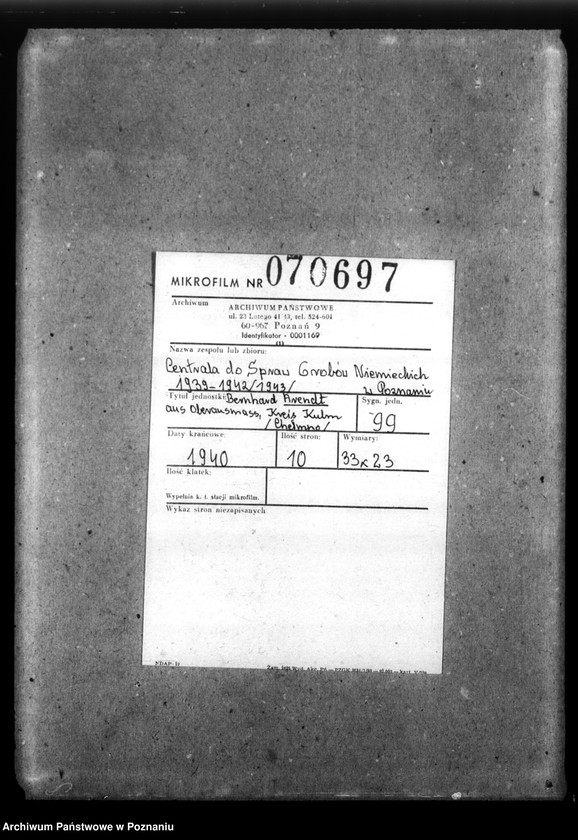 Obraz 2 z jednostki "Bernhard Arendt aus Oberausmass, Kreis Kulm (Chełmno)"