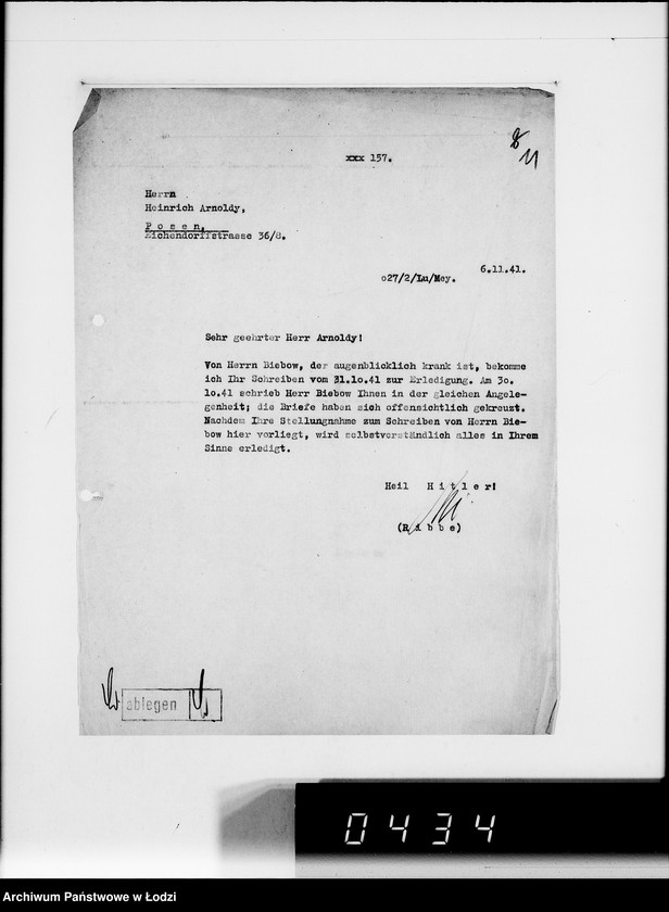 Obraz 15 z jednostki "C.H.Arnoldy Posen. [Korespondencja z G.V.w sprawie zakupu towarów]"