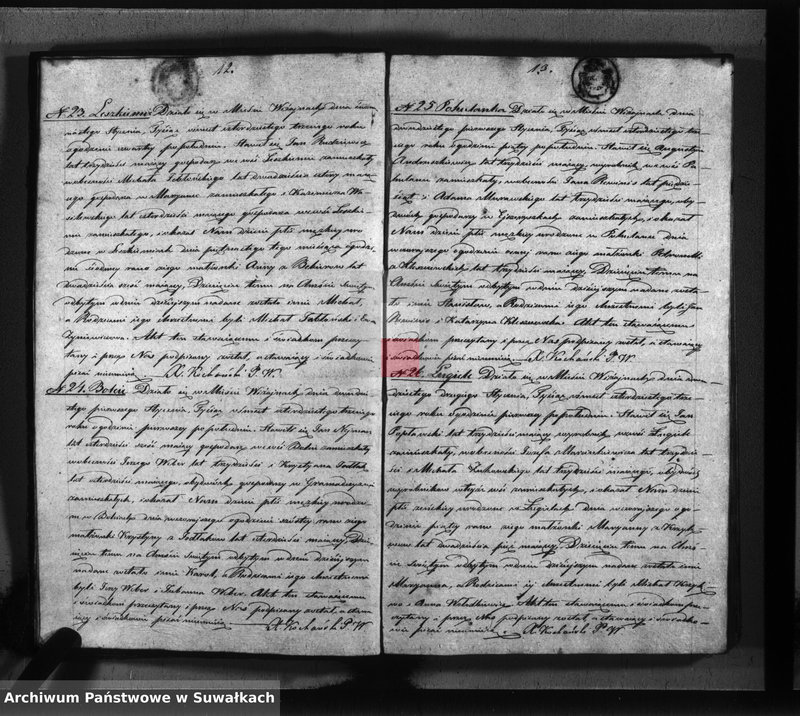 Obraz 9 z jednostki "Księga duplikat parafii Wiżajny z roku 1843"