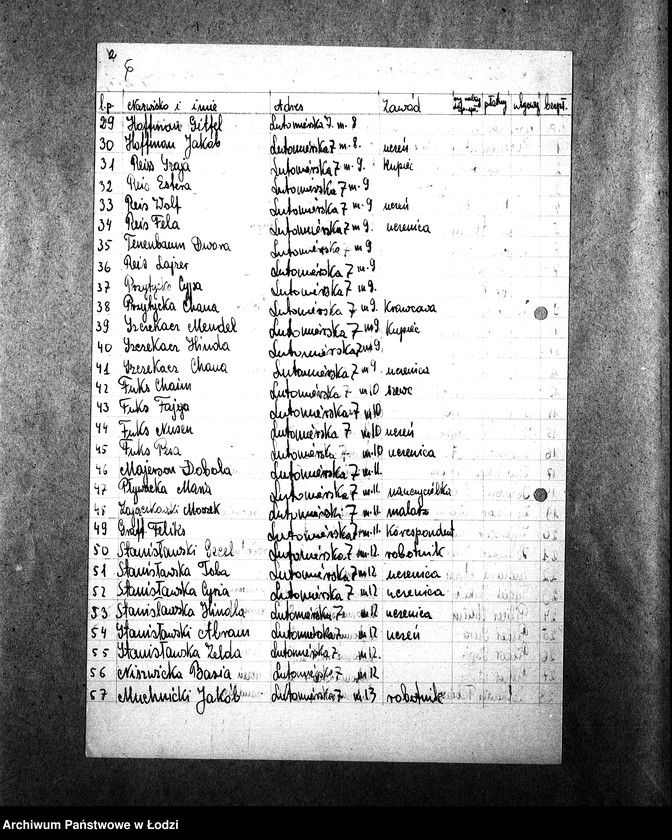 Obraz 9 z jednostki "[Kuchnia, ul. Lutomierska 7. Kuchnia nr 401, ul. Lutomierska 11. Kuchnia nr 402, ul. Lutomierska 13. Kuchnia, ul. Lutomierska 57. Działalność kuchni, personel, konsumenci, kontrole]"