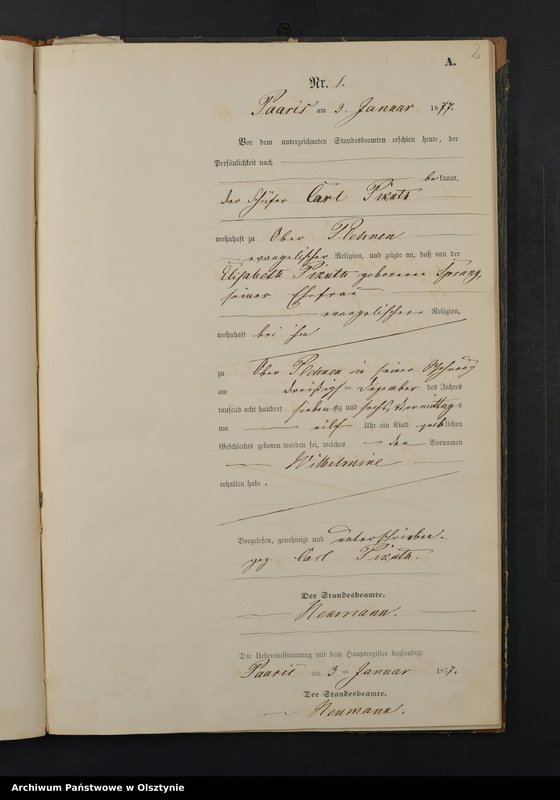 Obraz z jednostki "Geburts-Neben-Register Nr 1 - 51"
