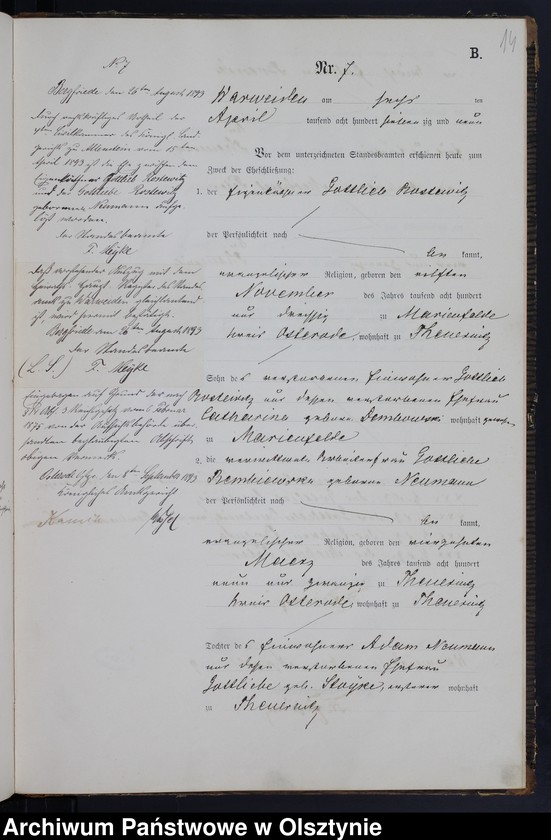 image.from.unit.number "Heiraths-Neben-Register Nr 1 -16"