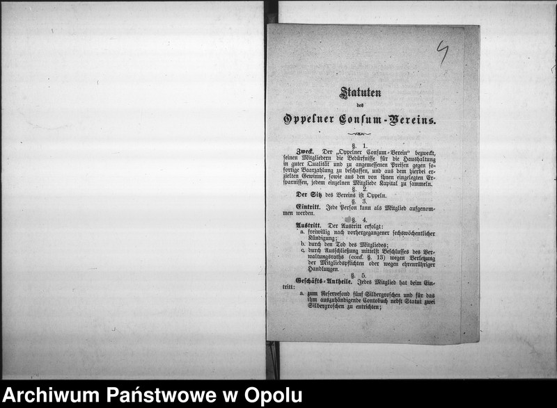 Obraz 8 z jednostki "Acta des Magistrats zu Oppeln betreffend den Consum-Verein"