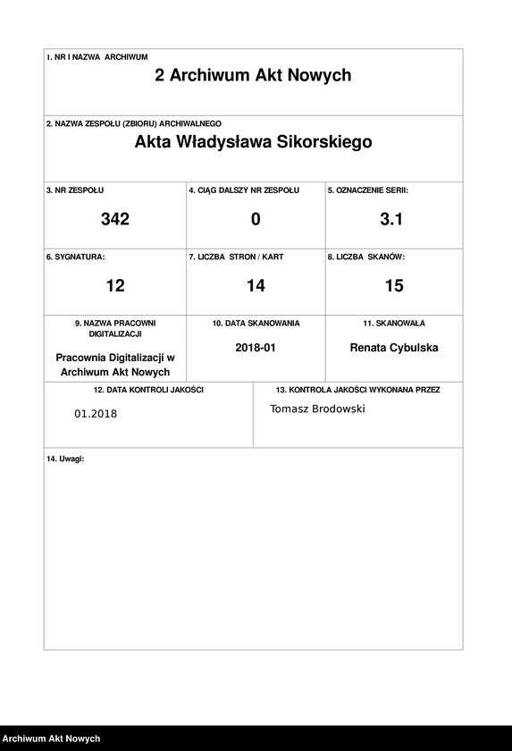 image.from.unit.number "Działalność społeczna, polityczna, i wojskowa Władysława Sikorskiego w Galicji w okresie przed wybuchem I wojny światowej. Projekty uchwał i memoriałów, korespondencja."