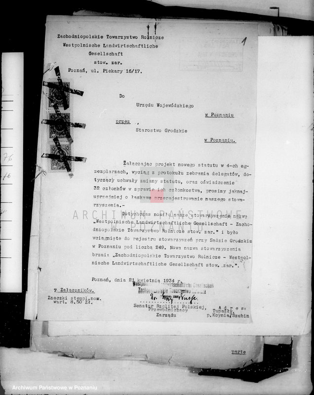 Obraz 5 z jednostki "/Zachodnio-Polskie Towarzystwo Rolnicze/ Westpolnische Landwirtschaftliche Gesellschaft"