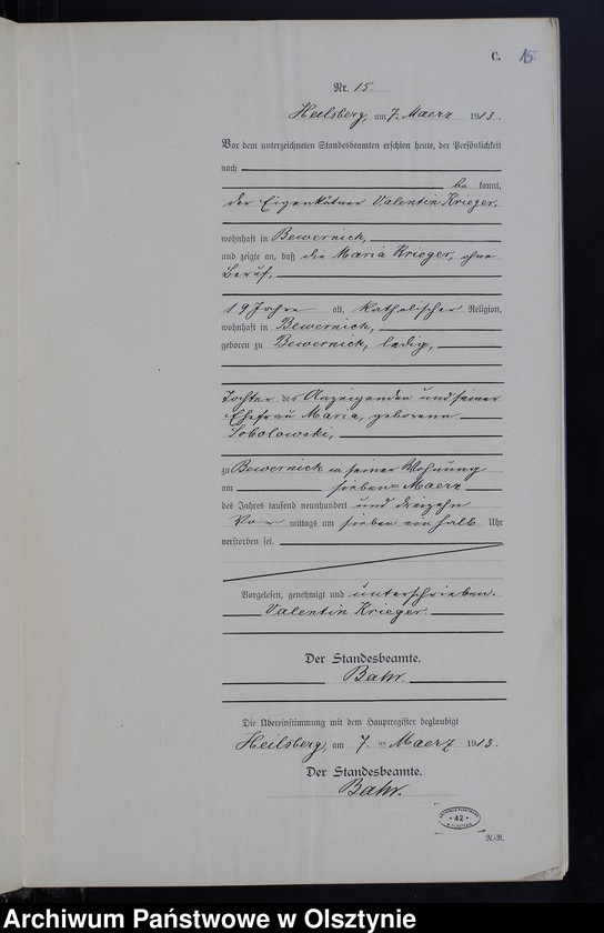 image.from.unit.number "Sterbe -Neben-Register Nr 1-66"