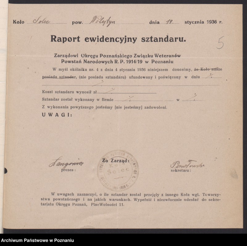 Obraz 9 z jednostki "Solec, powiat Wolsztyn - akta koła."