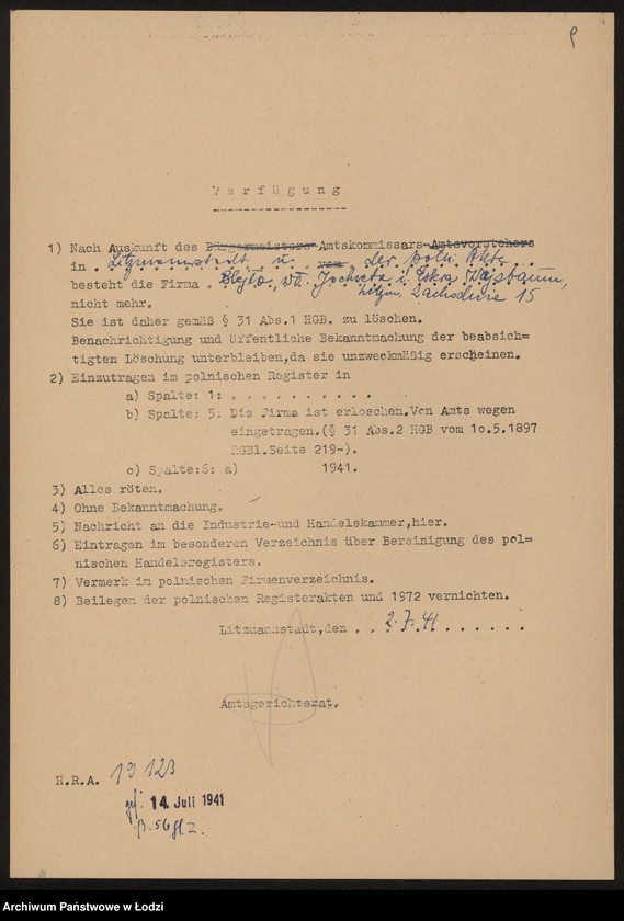 Obraz 11 z jednostki "Jochweta Szyfra i Estera Wajsbaum „Blejło” – wyrób i sprzedaż towarów dzianych"